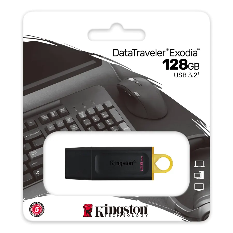 Pendrive Kingston DataTraveler Exodia 128GB USB 3.2 Gen1 Negro